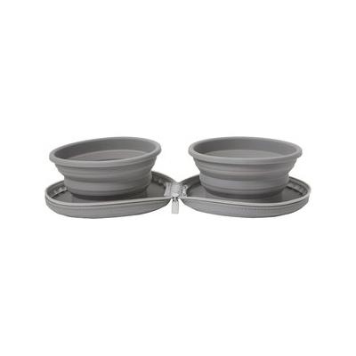 Frisco Travel Collapsible Silicone Dog & Cat Bowl, Gray, Medium