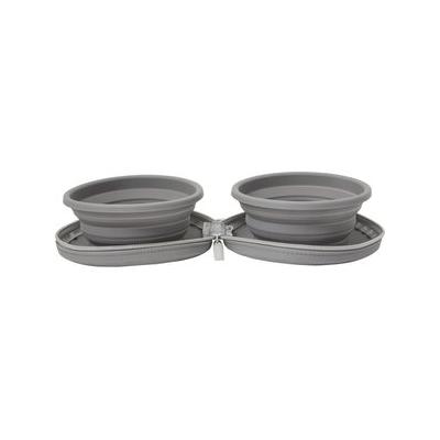 Frisco Travel Collapsible Silicone Dog & Cat Bowl, Gray, Small