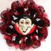 The Holiday Aisle® Halloween Wreath Vampire Bat w/ Moving Eyes Burlap/Deco Mesh in Black/Red | 24 H x 24 W x 6 D in | Wayfair