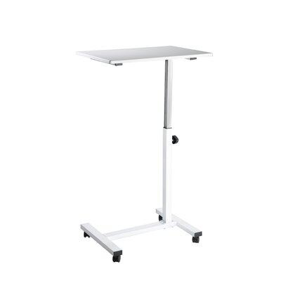 Seville Classics AIRLIFT® airLIFT 23.6" W Adjustable Height Rolling Laptop Desk Overbed Stand w/ Wheels 43.31 H x 23.62 W x 15.74 D in white | Wayfair