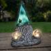 Exhart Good Time Solar Gnamaste Meditating Yoga Gnome Statue w/ Glass LED Crackle Balls Resin/Plastic | 11.2 H x 8.9 W x 6.4 D in | Wayfair