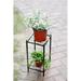 August Grove® Belicia Stone Slab 2 Tier Small Square Cast-Iron Plant Stand Metal | 17 H x 7.5 W x 7.5 D in | Wayfair