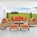 Birch Lane™ McDougal 7 Piece Rattan Sofa Seating Group w/ Sunbrella Cushions Wood/Metal in Brown | 32 H x 96 W x 32 D in | Outdoor Furniture | Wayfair