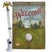 Breeze Decor Welcome Golfers 2-Sided Polyester 40" H x 28" W Flag set in Gray/Green | 40 H x 28 W x 4 D in | Wayfair