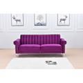 Everly Quinn Twin 85" Wide Velvet Tight Back Convertible Sofa Wood/Velvet in Indigo | 33.5 H x 85 W x 32 D in | Wayfair