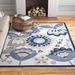 Blue/Gray 114 x 0.25 in Indoor/Outdoor Area Rug - Andover Mills™ Adamo Floral Blue/Gray/Ivory Indoor/Outdoor Area Rug | 114 W x 0.25 D in | Wayfair