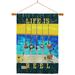 Breeze Decor Life Is Reel 2-Sided Polyester 40" H x 28" W Flag set in Black/Blue/Yellow | 40 H x 28 W x 1 D in | Wayfair