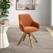 Side Chair - Mercury Row® Brilliana 22.9" Wide Swivel Side Chair Velvet/Fabric in Orange/Yellow | 33.3 H x 22.9 W x 24.2 D in | Wayfair