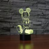 Flash Popup Mickey Mouse Illusion Night Light Plastic in Black | 10.5 H x 8 W x 2.2 D in | Wayfair FS-3547