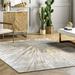 Gray/White 96 x 0.31 in Area Rug - Everly Quinn Nissen Abstract Power Loom Yellow/Gray Rug Polyester/Polypropylene | 96 W x 0.31 D in | Wayfair