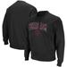 Men's Colosseum Black Texas A&M Aggies Arch & Logo Tackle Twill Pullover Sweatshirt