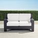 St. Kitts Loveseat with Cushions in Matte Black Aluminum - Sailcloth Air Blue, Standard - Frontgate