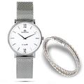 MASISTES Gift Set Women's Quartz Watch with Mesh Strap and Leather Strap | Stainless Steel Case and Stainless Steel Bracelet | REF:WSSM106208