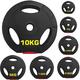 TnP Accessories. Vinyl 1" Tri Grip Weight Plates for Dumbbells Weights Lifting Bars TriGrip Plate (4 x 2.5KG)