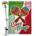 Breeze Decor Maracas Cinco De Mayo 2-Sided Polyester 40" H x 28" W Flag set in Gray/Green/Red | 40 H x 28 W x 4 D in | Wayfair