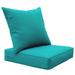 Latitude Run® Outdoor/Indoor Chair Cushion Set, Deep Seat Patio Furniture Replacement Cushions Polyester in Green/Blue | 6 H x 29 W in | Wayfair