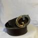 Gucci Accessories | Gucci Gg Double Logo Brown Leather Belt Small Size | Color: Brown/Gold | Size: 28 Us
