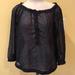 American Eagle Outfitters Tops | American Eagle Outfitters Xs Sheer Blouse Guc | Color: Black/Blue | Size: Xs