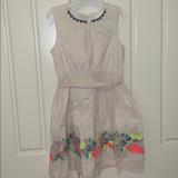 J. Crew Dresses | J.Crew Girls Dress Size 8 With Embroidered Pattern | Color: Cream/White | Size: 8g