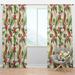Design Art Tropical Jungle Pineapple Floral Semi-Sheer Thermal Rod Pocket Single Curtain Panel Polyester/Linen | 95 H in | Wayfair CTN18863-52-95