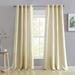 Ivy Bronx Eisenhart Solid Semi-Sheer Grommet Curtain Panels Polyester in White/Brown | 54" W x 96" L | Wayfair 85A29E4DF13B4910828EAA07162D0665