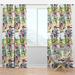 Design Art Mid-Century Botanical XI Floral Semi-Sheer Thermal Rod Pocket Single Curtain Panel Polyester/Linen | 95 H in | Wayfair CTN24173-52-95
