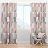 Design Art Textured Geometric Semi-Sheer Thermal Rod Pocket Single Curtain Panel Polyester/Linen | 108 H in | Wayfair CTN24305-52-108