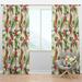 Design Art Pineapple w/ Tropical Floral Semi-Sheer Thermal Rod Pocket Single Curtain Panel Polyester/Linen | 90 H in | Wayfair CTN19248-52-90