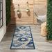 Blue/Gray 24 x 0.25 in Indoor/Outdoor Area Rug - Andover Mills™ Adamo Floral Blue/Gray/Ivory Indoor/Outdoor Area Rug | 24 W x 0.25 D in | Wayfair