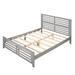 Red Barrel Studio® Ashier Platform Bed w/ Horizontal Strip Hollow Shape, Bed Frame Wood in Gray | 41.3 H x 79.9 W x 80.7 D in | Wayfair