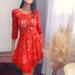 Free People Dresses | Free People Lace Fit And Flare Dress | Color: Red | Size: 0