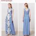 Anthropologie Dresses | Anthropologie Ranna Gill Chameli Maxi Dress Sz S | Color: Blue/Cream | Size: S