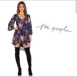 Free People Dresses | Free People Mini Dress In Size 4 | Color: Blue/Red | Size: 4