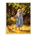 Stupell Industries Country Girl Reaching for Apple w/ Cat by Jim Daly - Painting Print Wood in Brown | 15 H x 10 W x 0.5 D in | Wayfair