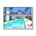 Stupell Industries Modern Architecture House Pool Tropical Palm Trees by Ziwei Li - Painting Print, Wood in Blue | 20 H x 16 W x 1.5 D in | Wayfair