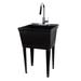 Utility-Sink 22.875" L x 23.5" W Free Standing Laundry Sink w/ Faucet Plastic in Black | 49.75 H x 22.875 W x 23.5 D in | Wayfair 040 US6503BLKCP