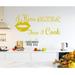 Trinx I Kiss Better Than I Cook Wall Decal Vinyl in Yellow | 13.5 H x 30 W in | Wayfair 97E801A1578249FB9C9D2E65A7B97400