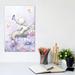 East Urban Home Elephant w/ Butterfly by Makiko - Painting Print in Blue/Gray/Green | 12 H x 8 W x 0.75 D in | Wayfair