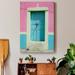 Latitude Run® San Miguel Door - Wrapped Canvas Photograph Print Canvas, Solid Wood in Blue/Gray/Pink | 27 H x 18 W x 1 D in | Wayfair