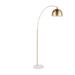 March Floor Lamp in White Marble, Antique Brass Metal - LumiSource LS-MARCH WMAB