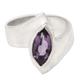 Modern Purple,'Hand Made Amethyst and Sterling Silver Single Stone Ring'