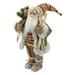 Northlight Seasonal 18"Standing Santa Christmas Figure Carrying Skis & Presents, Faux Fur | 18 H x 12 W x 8 D in | Wayfair NORTHLIGHT SA88366