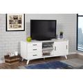 AllModern Williams Solid Wood TV Stand for TVs up to 70" Wood in White/Brown | 27 H in | Wayfair 14FA9144F800463EA5F4433706690FCB