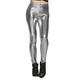 Boland - Leggings Glance, Silber, glänzend, Stretch, Blickdicht, für Damen, Karneval, Fasching, Fastnacht, Halloween, Mottoparty, 70er