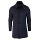 House Of Cavani Mens Smart Casual Brando Mac Overcoat Jacket High Collar Zip Button 3/4 - Navy XS - 36