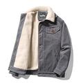 HBODHBGS Men Corduroy Jackets and Coats Fur Collar Winter Casual Jacket Outwear Male Thermal Grey XXL