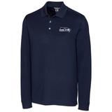 Men's Cutter & Buck College Navy Seattle Seahawks Big Tall Team Advantage Long Sleeve Polo