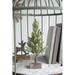 The Holiday Aisle® Flocked Artificial Pine Tree on Wood Base Wood in Brown | 13.4 H x 5.1 W x 5.1 D in | Wayfair 0AC48D4C53B74AEA89A2AD28621E537B