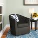 Barrel Chair - Andover Mills™ Hanshaw 30.5Cm Wide Swivel Barrel Chair Faux Leather in Black | 30 H x 30.5 W x 27 D in | Wayfair