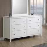 Rosecliff Heights Abbate 6 Drawer Double Dresser Wood in Brown/White | 31.75 H x 52.5 W x 17.5 D in | Wayfair C58F13625FBB4FBC86996BB23125A6D1